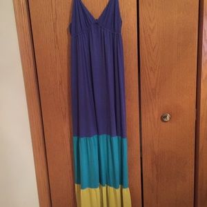 Tiered color maxi dress